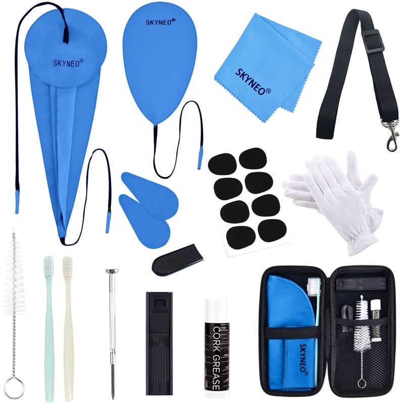 SKYNEO Saxophone Cleaning kit  Clarinet Cleaning Kit with Maintenance Kit Cork Grease Swab Strap Cleaning Cloth Thumb Rest Reed Case Mouthpiece Brush and More - Image 1